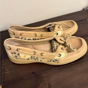 Sperry Tan Leopard Print Women's Shoes